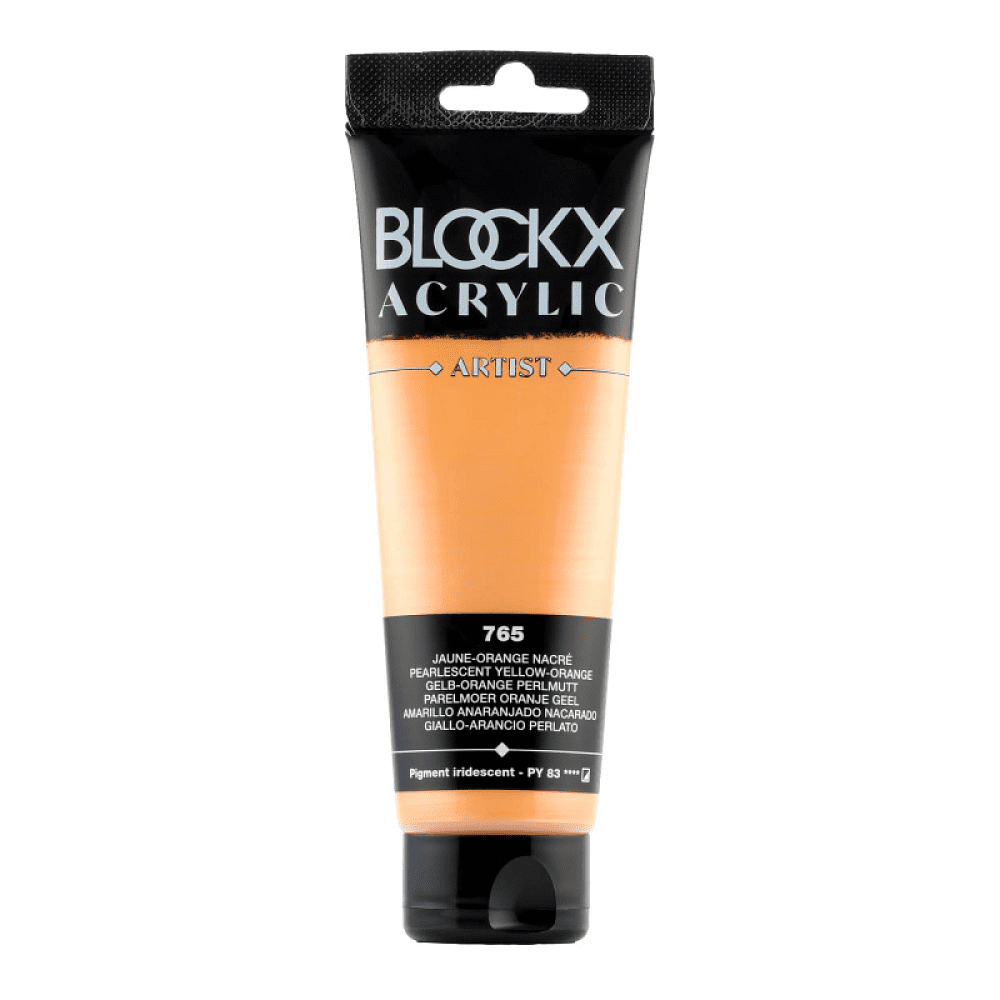 Краски акриловые "Blockx", 765 жемчужный желто-оранжевый, 120 мл