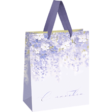 Пакет бумажный подарочный "Purple flowers", 18х23х10 см, ламинированный