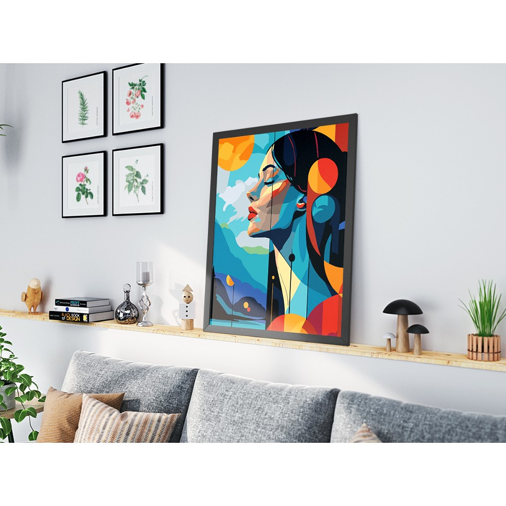 Картина по номерам "Женский портрет абстракция" - 5