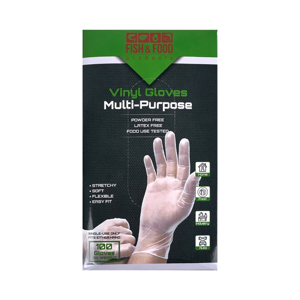 Перчатки виниловые одноразовые, р-р М, 100 шт/упак, прозрачный