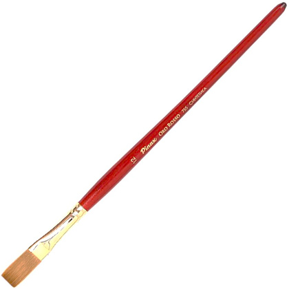 Кисть для рисования "Pinax ORO ROSSO", синтетика, плоская, удлиненная, №12