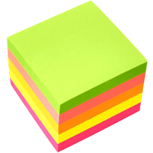 Бумага для заметок на клейкой основе "Yesli:", 51x51 мм, 400 листов, ассорти неон