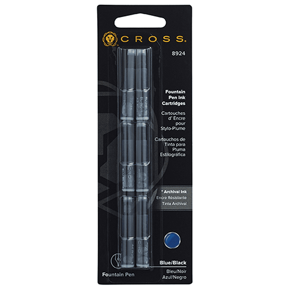 Картридж для перьевой ручки "Cross", 42 мм, сине-черный