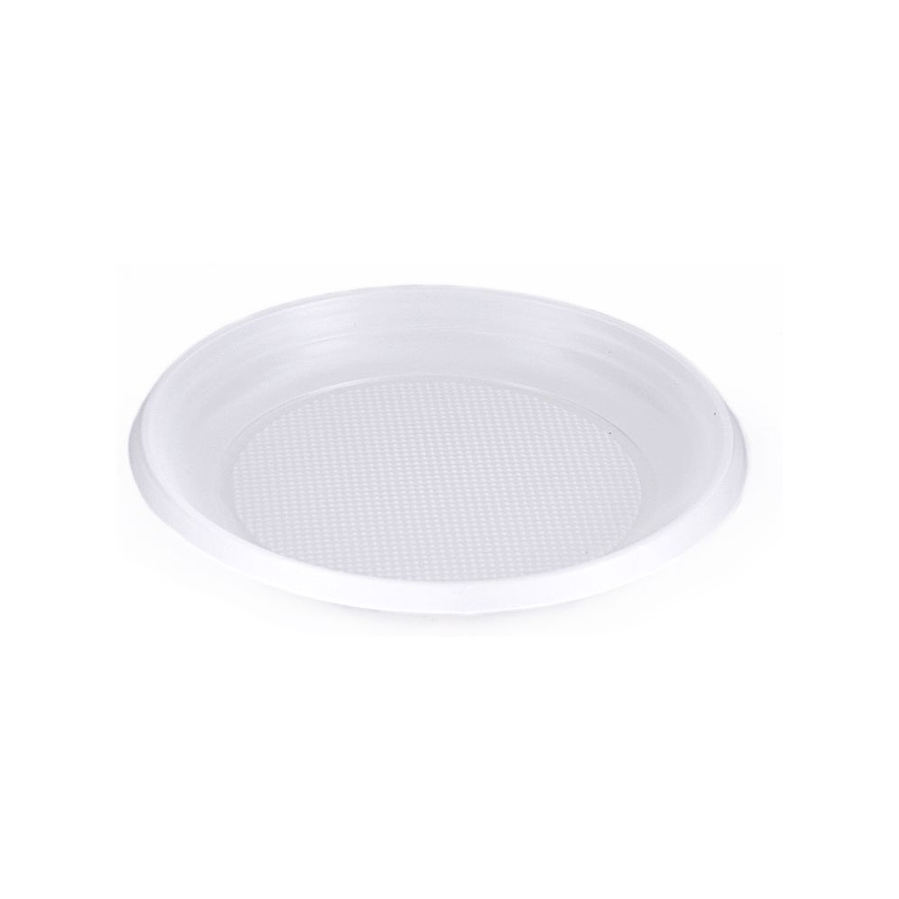 Пластиковая тарелка десертная одноразовая, 16,5 см, 100 шт, белый