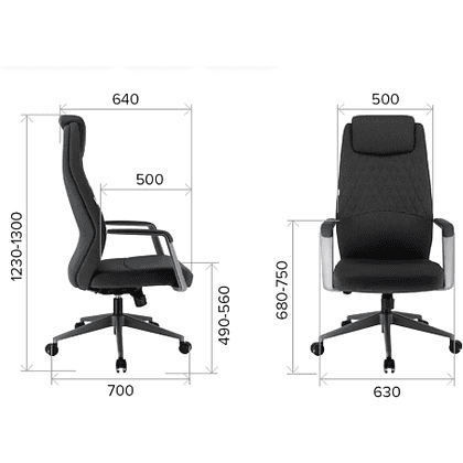 Кресло компьютерное EVERPROF Singapure, ткань, темно-серый, металл, корпус черный - 4