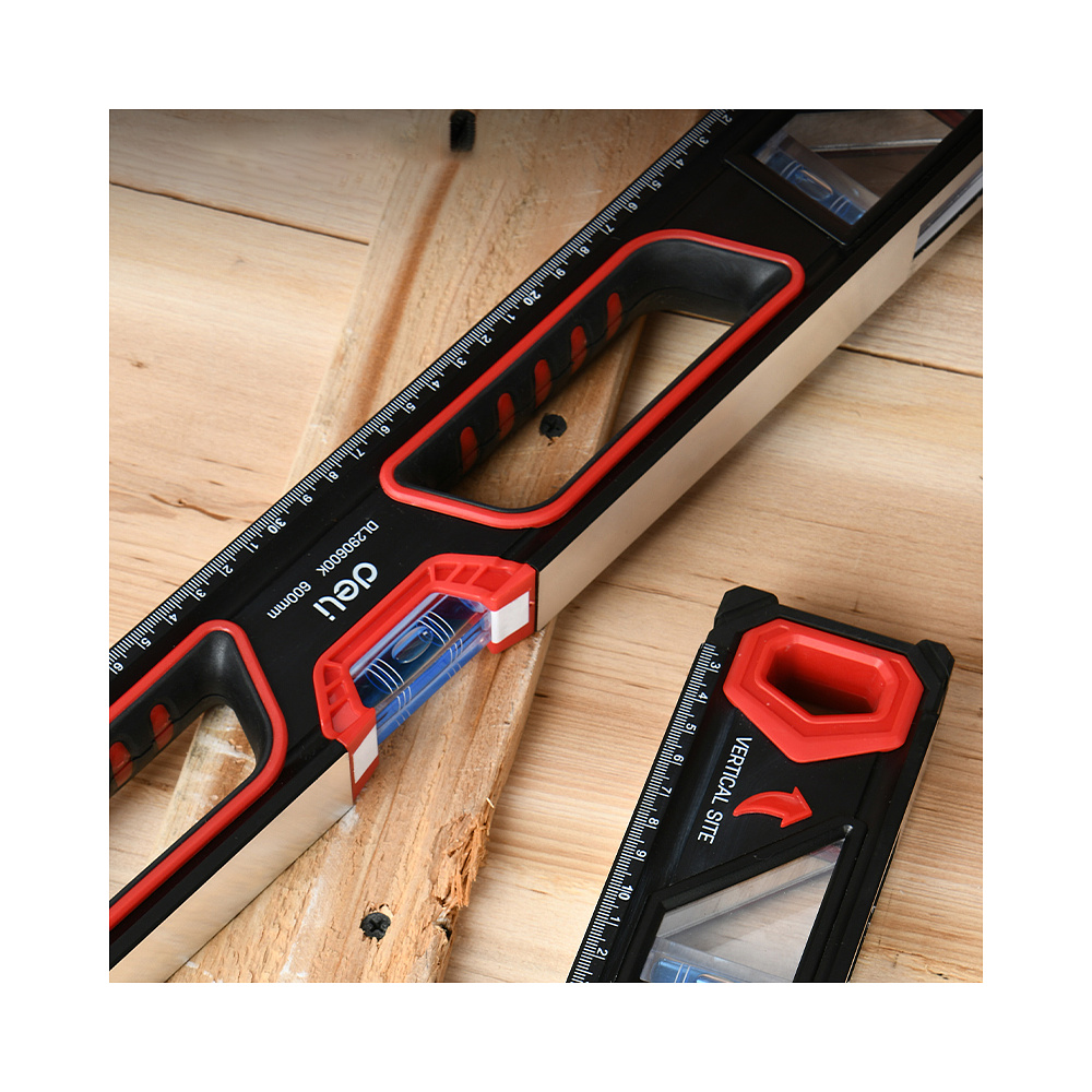 Уровень "Deli" 800 мм, с двойным обзором, пузырьковый - 4