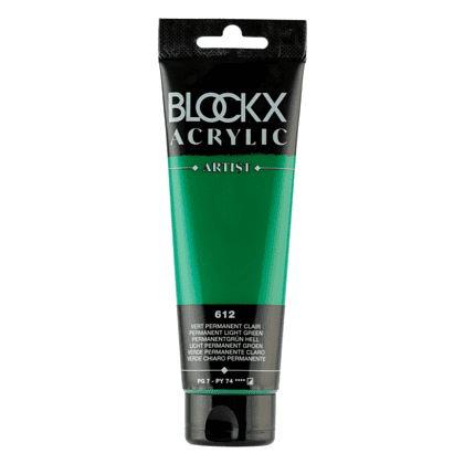 Краски акриловые "Blockx", 612 основной зеленый светлый, 120 мл
