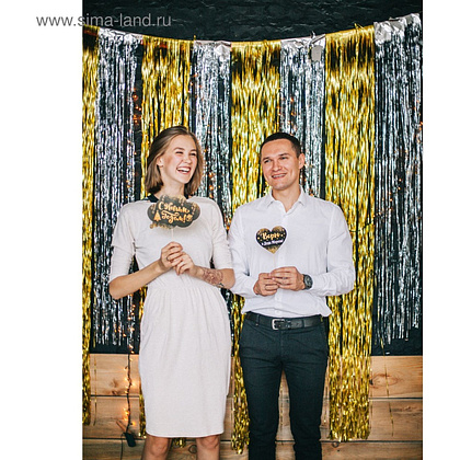 Гирлянда-дождик "Новогодний", 7,5х150 см, фольга, серебристый - 7