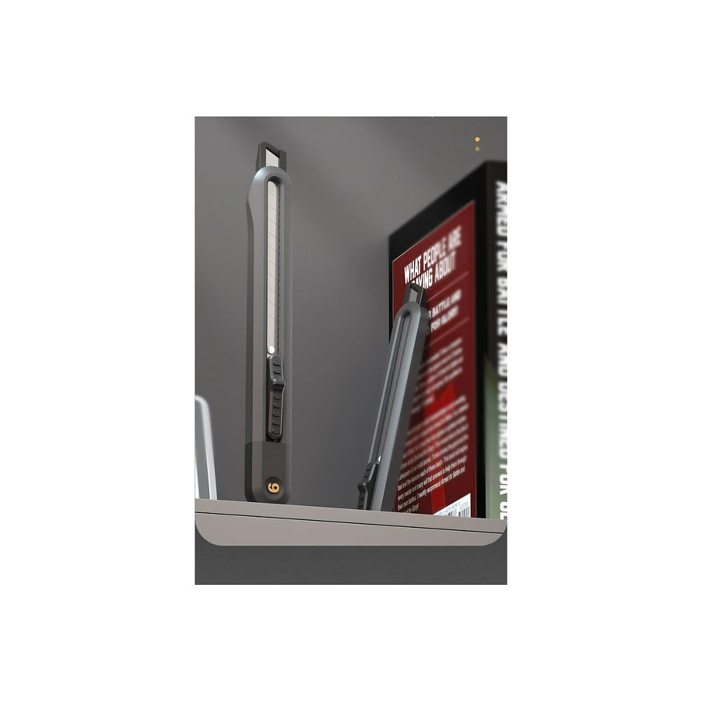 Набор ножей строительных Deli HS EHT4003, 3 шт (ножи 9мм/18мм/трапеция), Soft Touch, черный - 5