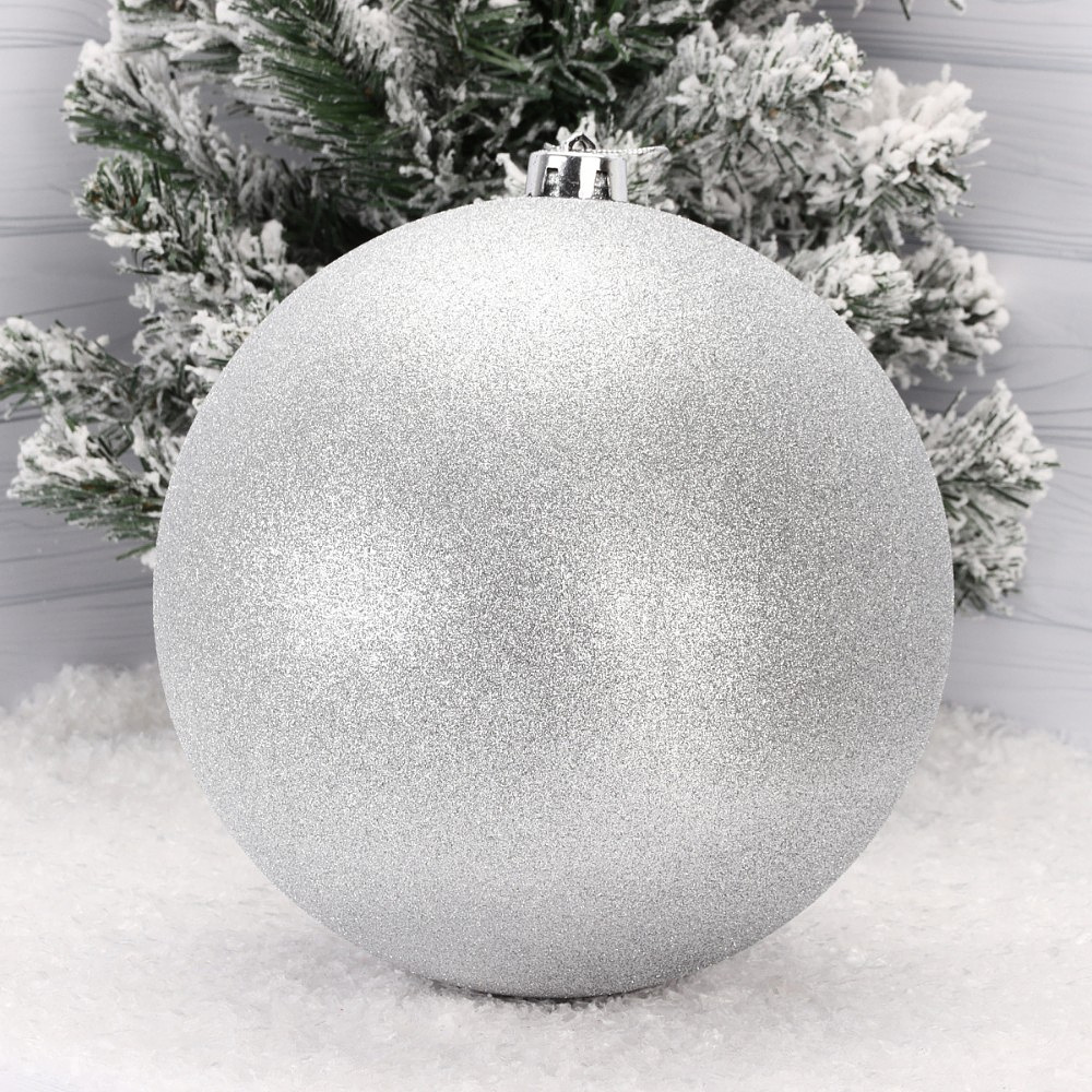  Шар елочный "Блеск", 20 см, пластик, серебро - 2