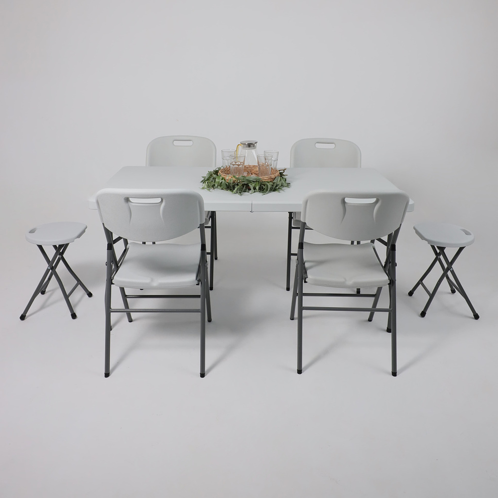 Стол складной 1800х755х730 мм, пластик, белый - 15