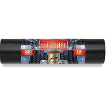 Мешки для мусора Ромашка Броня, 240 л, ПВД, 60 мкм, 100х130 см, 10 шт/рулон, черный