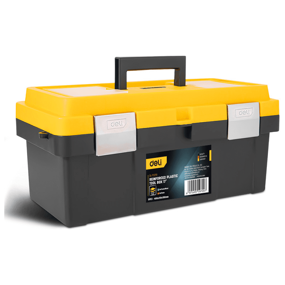 Ящик для инструмента Deli "EDL-TC270", 400х210х190 мм, пластмасса, металлическая застежка