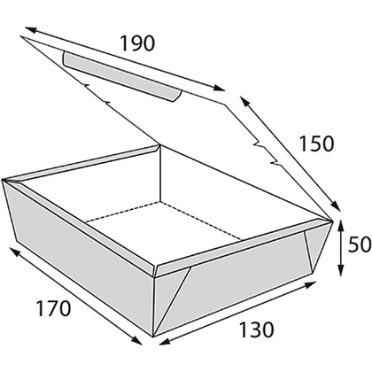 Контейнер бумажный 1000 мл без окна, 190/170х150/130х50, 50 шт/упак, крафт - 3