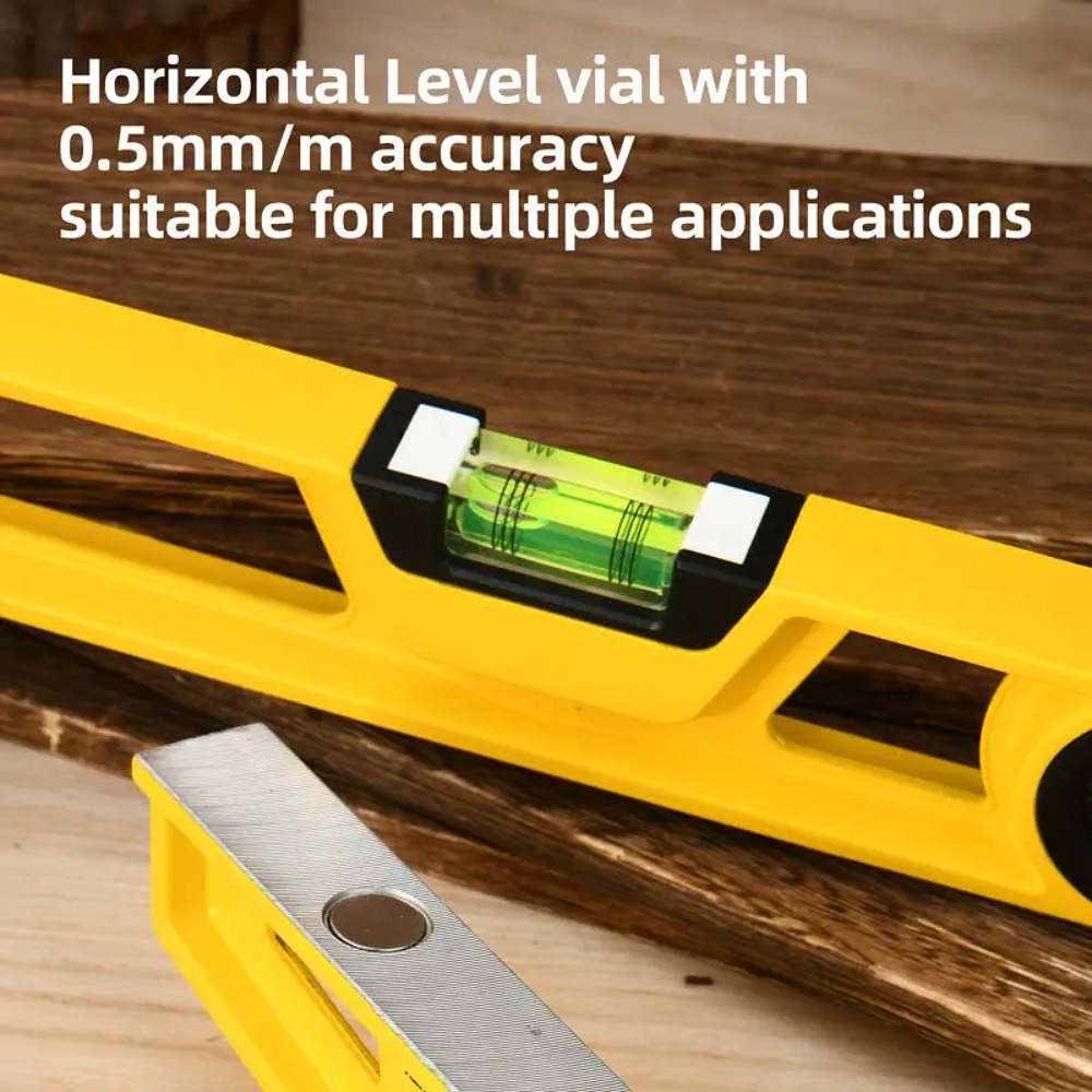 Уровень строительный литой Deli YS EDL290600Q, 600 мм, с двойным обзором - 4