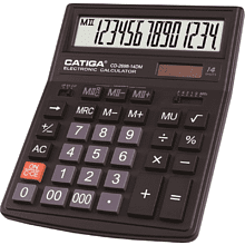 Калькулятор настольный CD-2698-14DM Catiga, 14-разрядный, пластик, черный