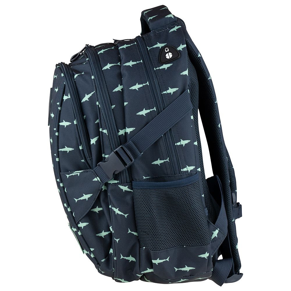 Рюкзак молодежный "Head Baby Sharks", черный, зеленый - 2