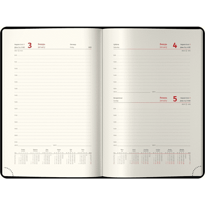 Ежедневник датированный "xGold", А5, кожзам., красный, срез золотистый, 2025 - 2
