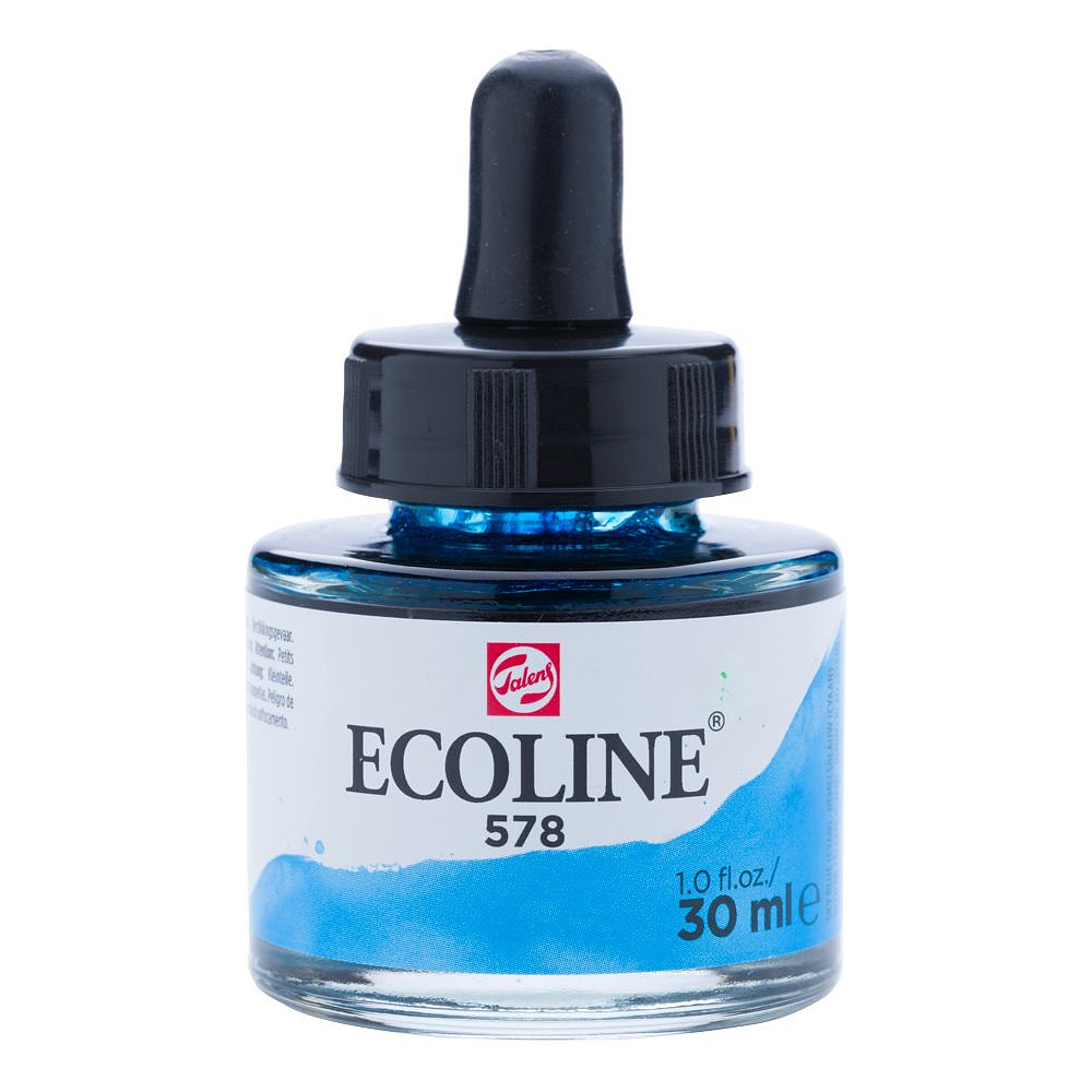 Жидкая акварель "ECOLINE", 578 циан, 30 мл
