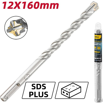 Бур по бетону Deli YS EDH-YCZ16012-E1, 12x160 мм, X-Tip, SDS-PLUS - 13