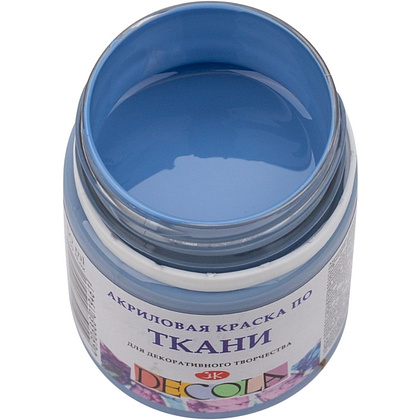 Краска акриловая по ткани "Декола", 535 пыльная синяя, 50 мл., банка - 2