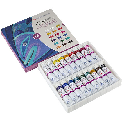 Краски акриловые "Сонет", 18 цветов, 18 мл, тубы - 3