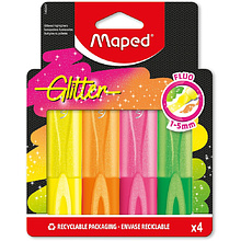 Набор маркеров текстовых "Glitter", 5 мм, скошенный, 4 цвета