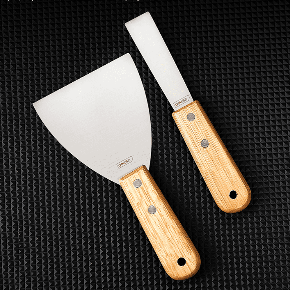 Шпатель Deli YS DL-HD1C, нержавеющий, 25 мм, деревянная рукоятка - 4