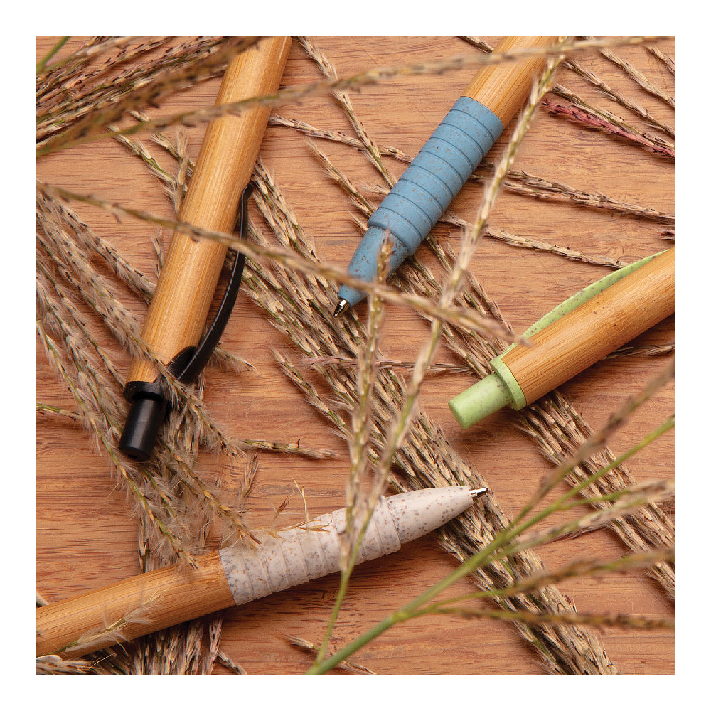 Ручка шариковая автоматическая Xindao "P610.537", 1,0 мм, бамбук, коричневый, белый, стерж. синий - 3