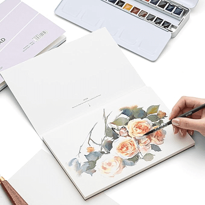 Блок-склейка бумаги для акварели "Himi", 14х21,5 см, 300 г/м2, 20 листов, голубой - 6