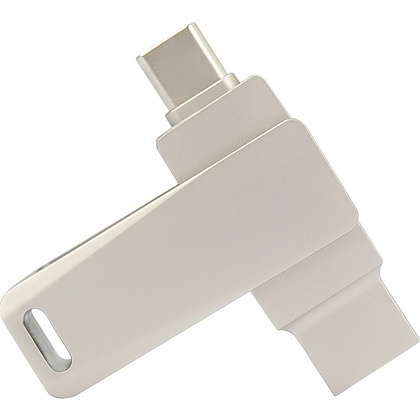 USB Flash накопитель 3.0 128 Gb СК-046, TypeC Dual, металл, серебристый - 2