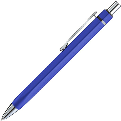 Ручка шариковая автоматическая "Six", 1.0 мм, синий, серебристый, стерж. синий