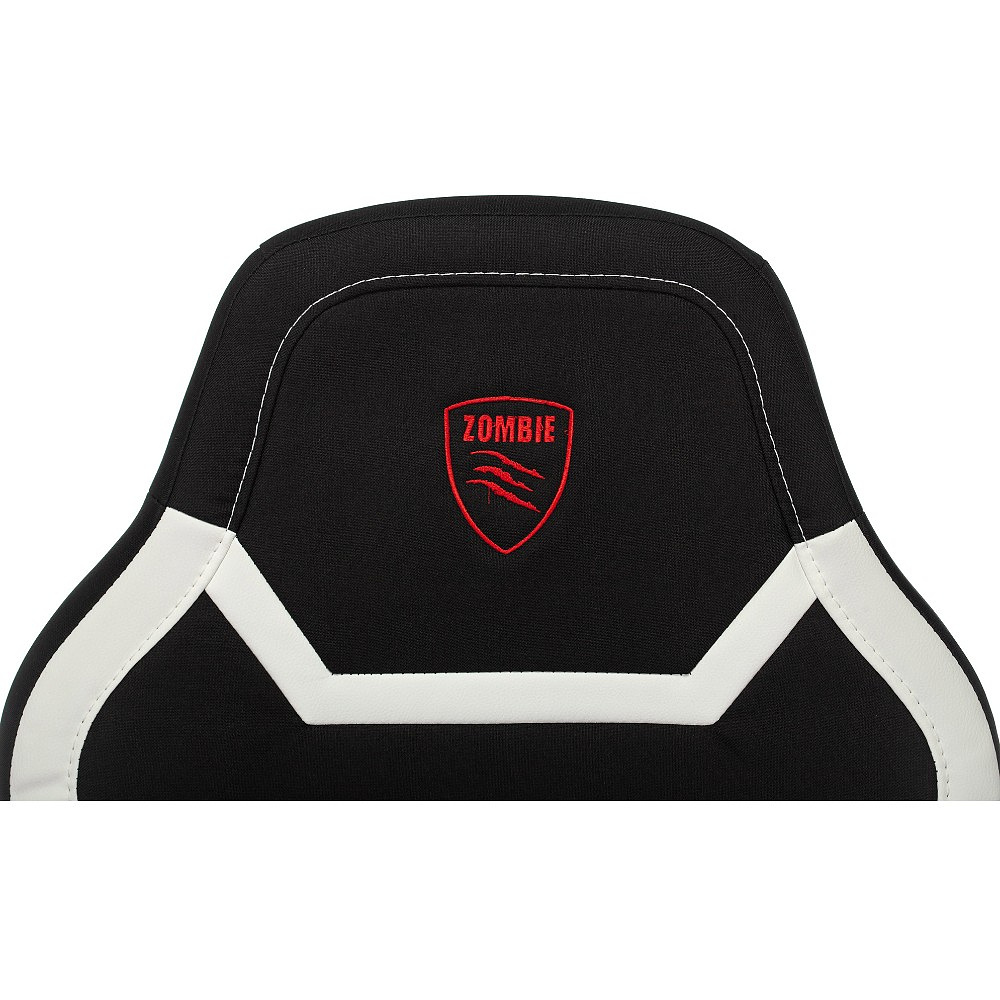 Кресло игровое Бюрократ "Zombie 10", ткань, экокожа, пластик, черный, белый - 5