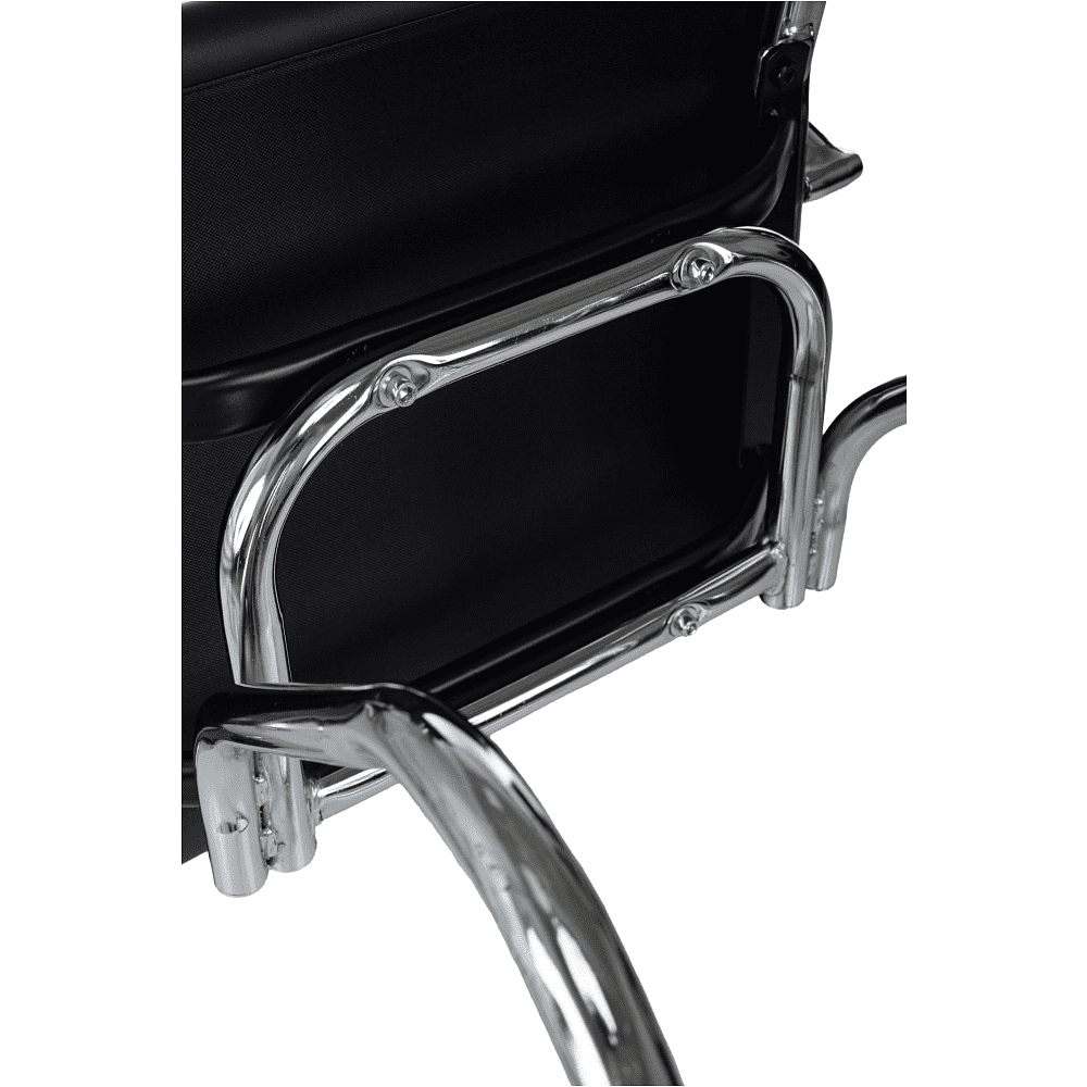 Кресло на полозьях "Бюрократ CH-883-LOW-V", экокожа, черный, металл хром - 8