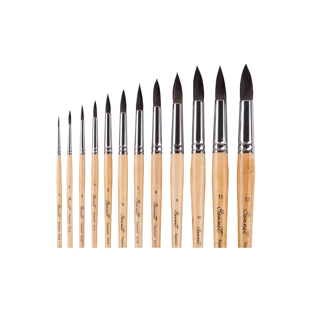 Кисть "Сонет", белка микс, круглая, на короткой ручке, №5 - 2