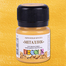 Краска акриловая металлик "Декола", 969 золото инков, 20 мл., банка