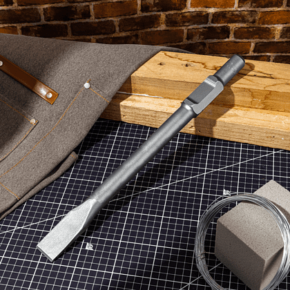 Зубило плоское Deli YS EDH-HBZ35410-E1, для отбойного молотка, 30 x 410 x 35 мм, HEX - 3