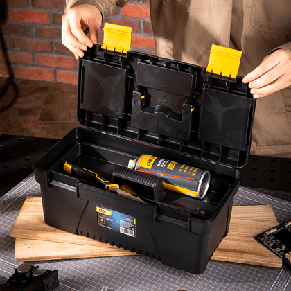 Ящик для инструмента Deli "EDL432414", 355х180х155 мм, пластмасса - 4