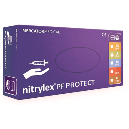 Перчатки нитриловые неопудренные одноразовые  Nitrylex р-р L 100 шт./уп. фиолетовый