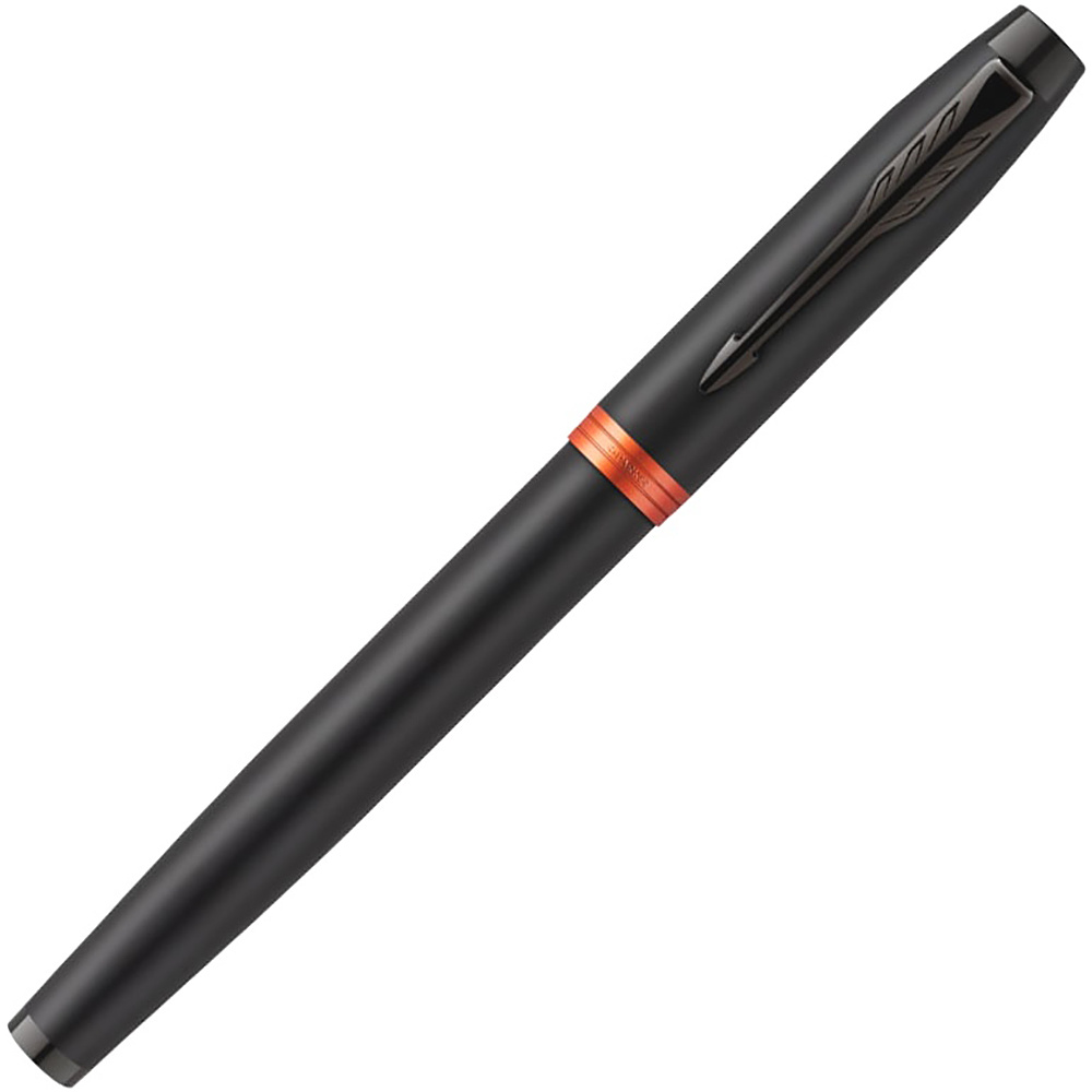 Ручка перьевая Parker "IM Vibrant Rings F315", M, черный, оранжевый, патрон синий - 4