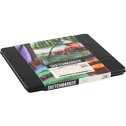 Карандаши цветные "Sketchmarker Путешествия", набор 24 цвета, жестяной пенал. - 3