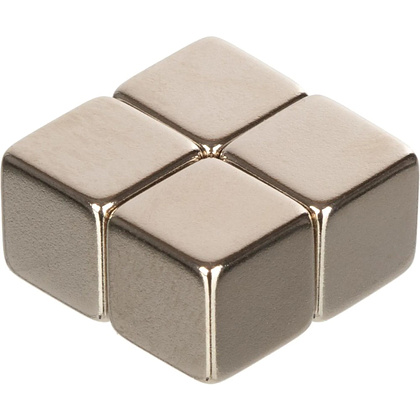 Кнопки магнитные "Куб", 10x10 мм, 4 шт., для досок, серебристый - 2