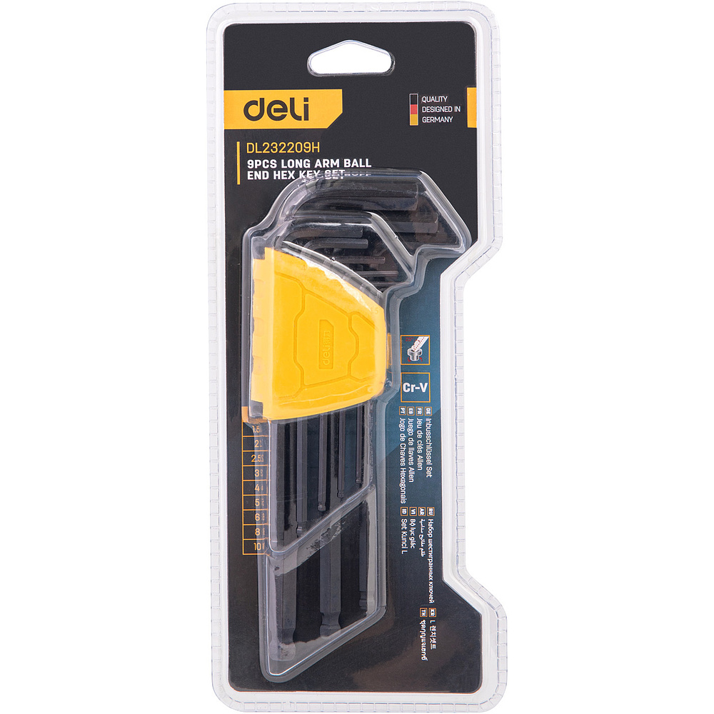 Набор ключей шестигранных Deli "EDL232209H", 9 шт, черный - 4