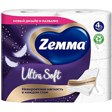 Бумага туалетная Zewa Ultra Soft 4 слоя, 4 рулона