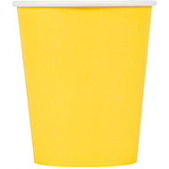 Стакан картонный 250 мл, 1 слой, 50 шт/упак, желтый