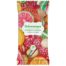 Чистящие салфетки влажные антибактериальные для рук "AQUA VIVA", 10 шт.