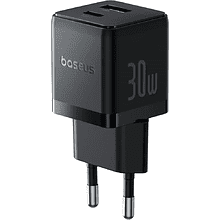 Сетевое зарядное устройство Baseus "Palm", Fast Charger, C+U, 30W, EU, Cluster Black