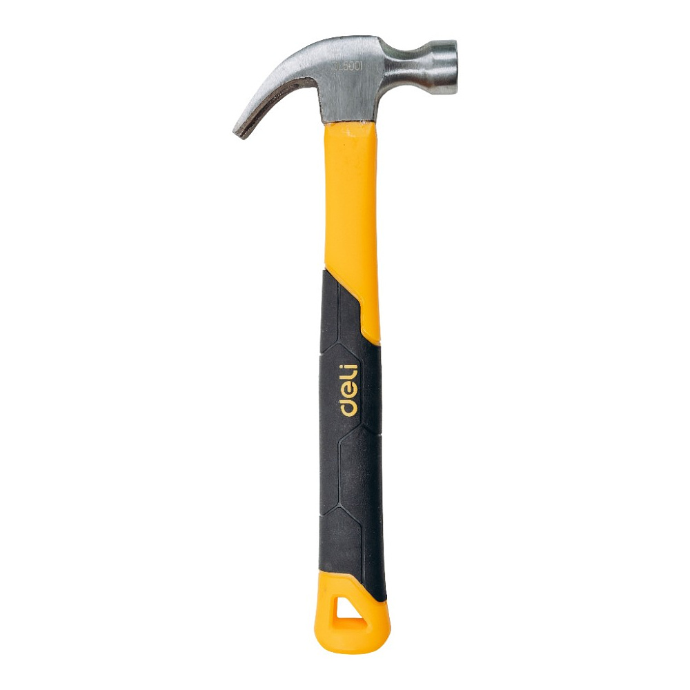 Молоток-гвоздодер "Deli", 0,73 кг, фиберглассовая рукоятка