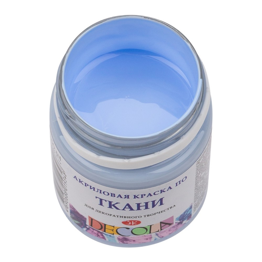 Краска акриловая по ткани "Декола", 528 королевская голубая, 50 мл., банка - 2