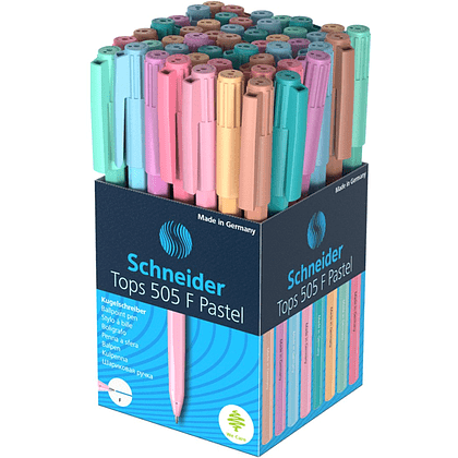 Ручка шариковая "Schneider Tops 505 F Pastel" 0,4мм, стержень синий, ассорти - 6